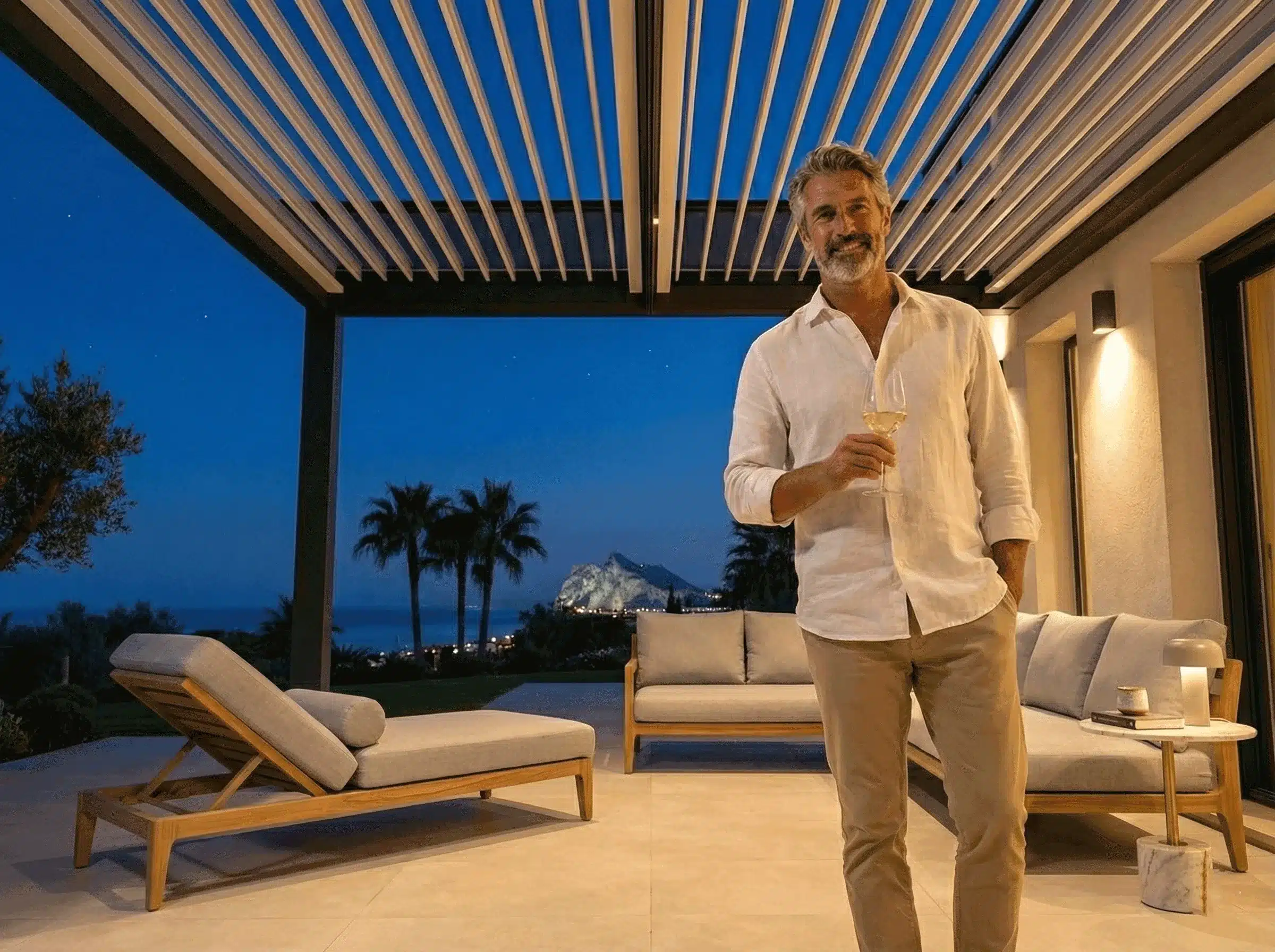 Enjoying the terrace at night